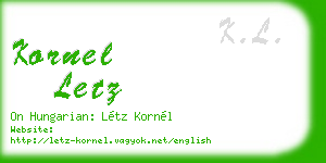 kornel letz business card