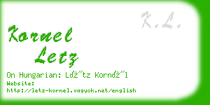 kornel letz business card